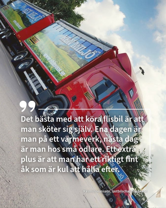 Röd lastbil från Ohlssons