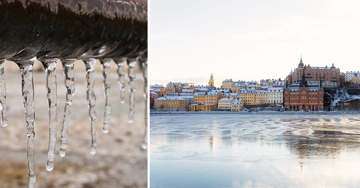 risk för isproppar i rören i stockholm